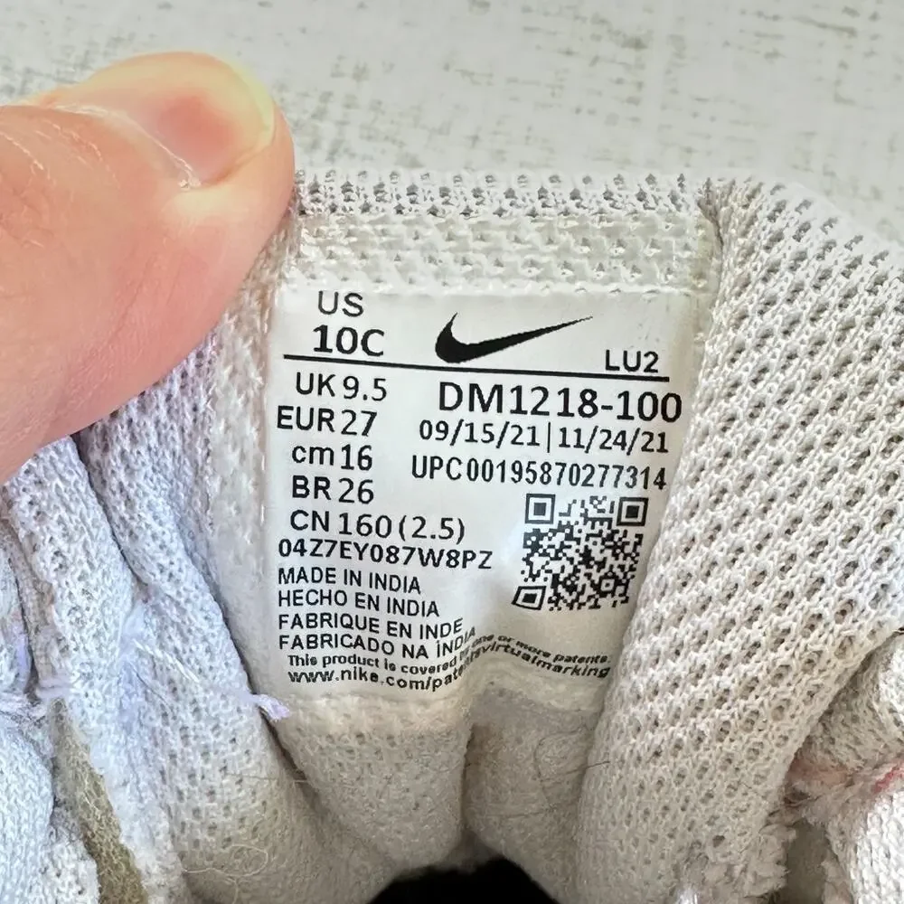 Nike Court Borough Low 2 SE Peach & White Sneakers GUC Toddler size 10